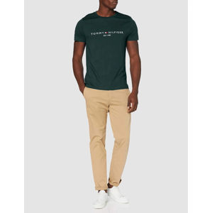 Tommy Hilfiger pánské tmavě zelené tričko - L (MBP)